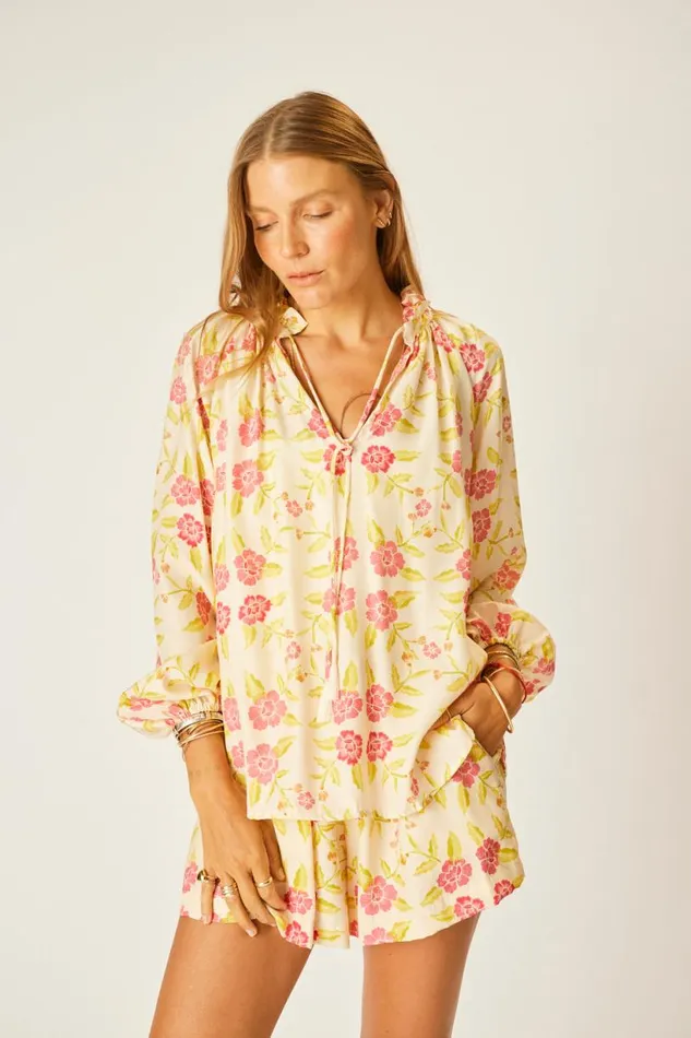Natalie Martin PENNY BLOUSE Prairie Dusty Crimson Shop Tops