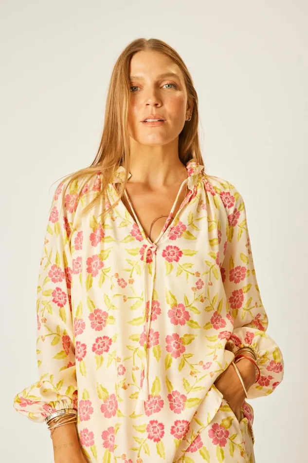 Natalie Martin PENNY BLOUSE Prairie Dusty Crimson Shop Tops