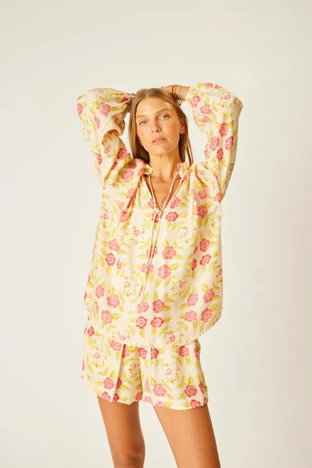 Natalie Martin PENNY BLOUSE Prairie Dusty Crimson Shop Tops