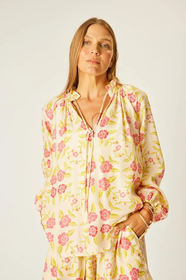 Natalie Martin PENNY BLOUSE Prairie Dusty Crimson Shop Tops