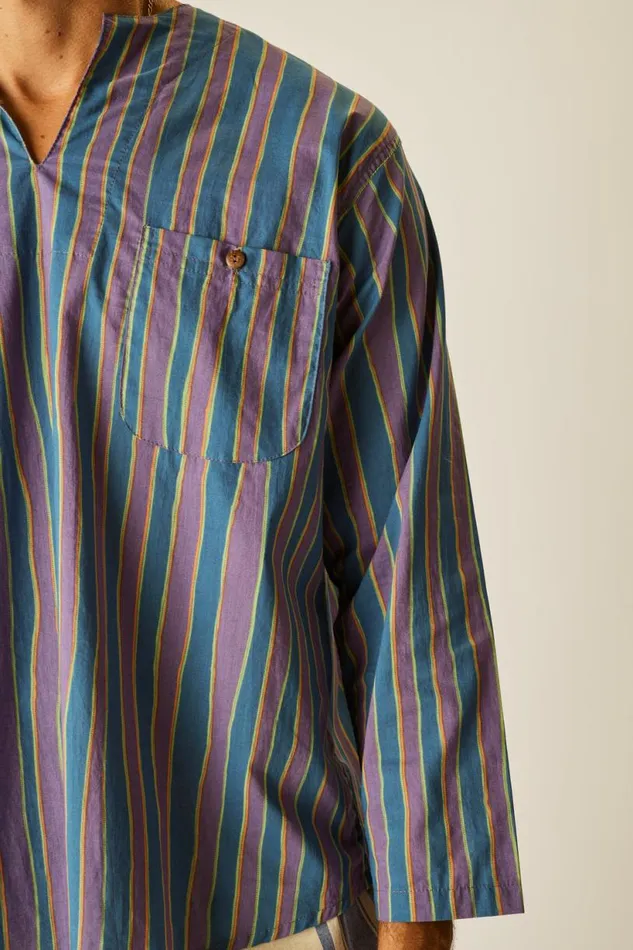 Natalie Martin RYAN SHIRT Batik Stripe Lavender Shop Tops