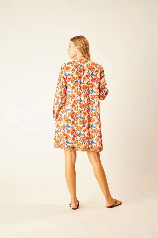 Natalie Martin SAMMIE SHORT DRESS Silk Watercolor Clementine Shop Dresses