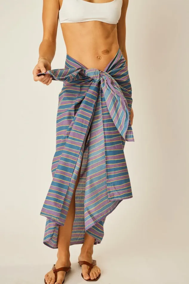 Natalie Martin SARONG Batik Stripe Lavender Shop Coverups