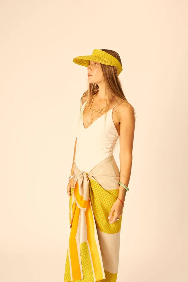 Natalie Martin SARONGSCARF Block Zigzag Tangerine Shop Bottoms