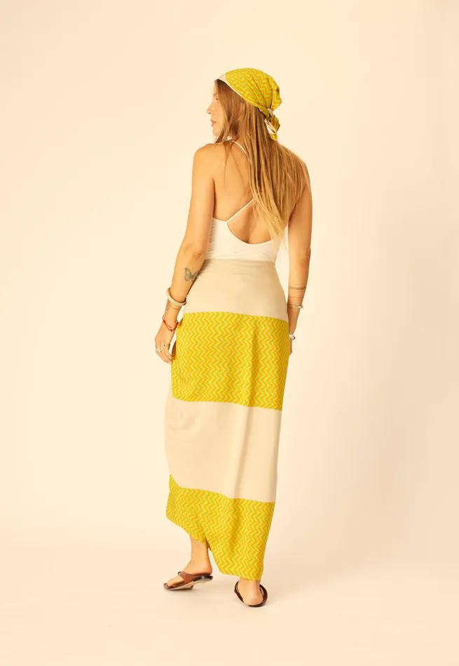 Natalie Martin SARONGSCARF Block Zigzag Tangerine Shop Bottoms