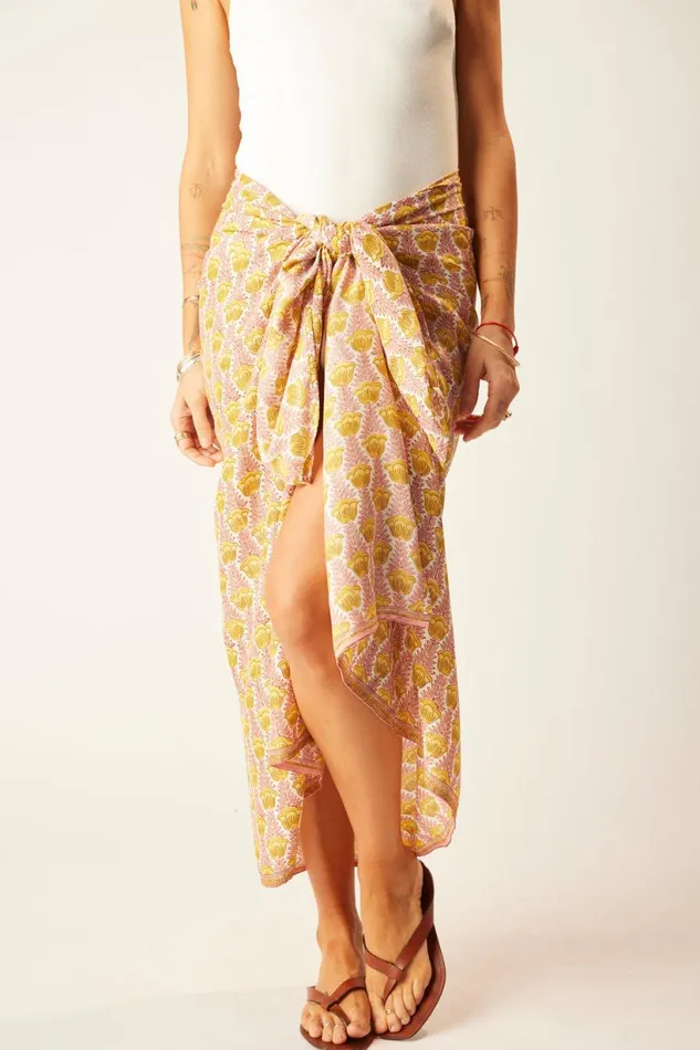 Natalie Martin SARONGSCARF Tulip Print Bahamas Pink Shop Bottoms