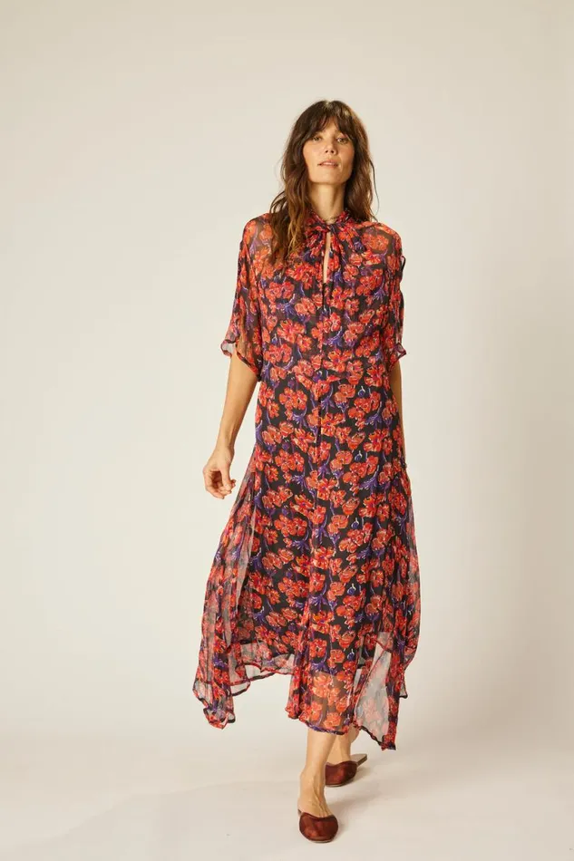 Natalie Martin TIFFANY DRESS Chiffon Watercolor Onyx Shop Dresses