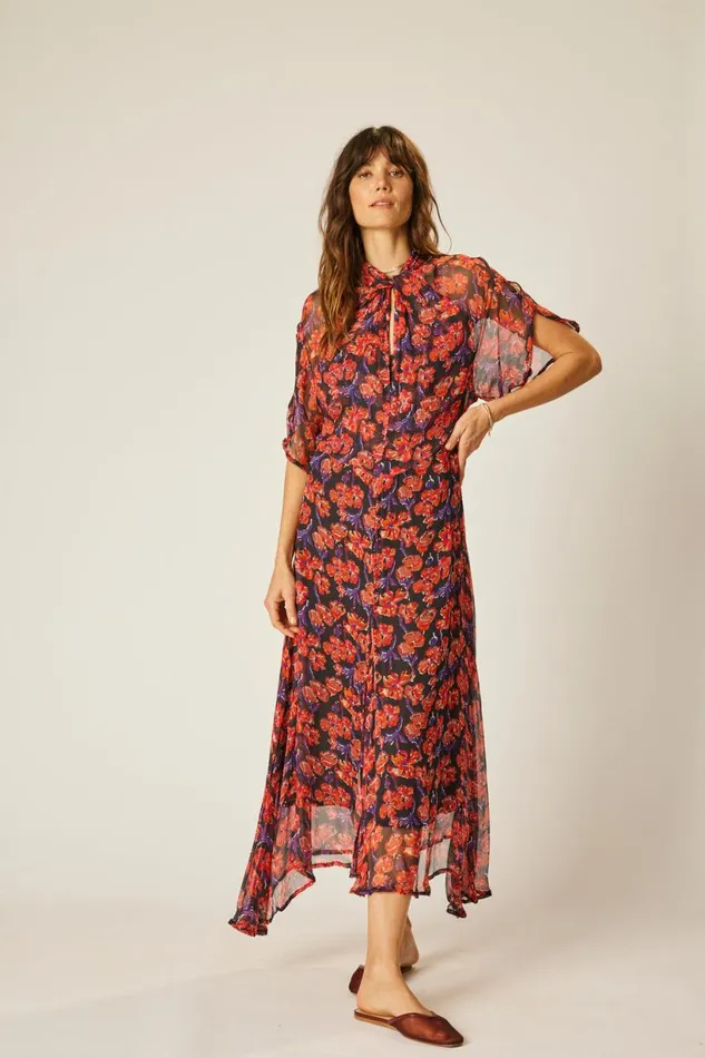 Natalie Martin TIFFANY DRESS Chiffon Watercolor Onyx Shop Dresses