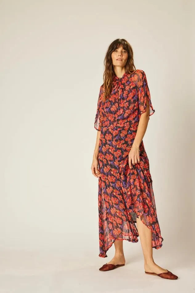 Natalie Martin TIFFANY DRESS Chiffon Watercolor Onyx Shop Dresses
