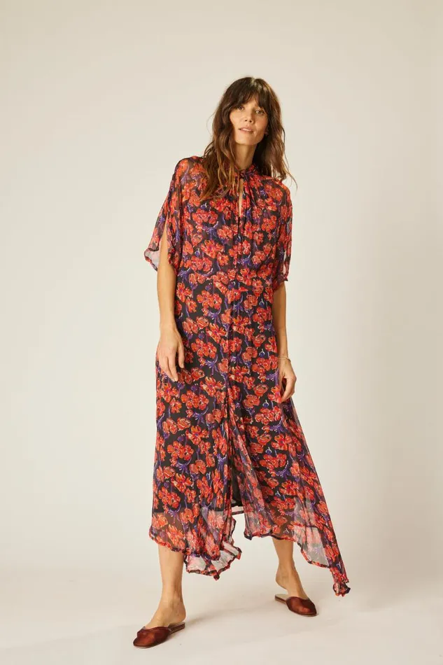 Natalie Martin TIFFANY DRESS Chiffon Watercolor Onyx Shop Dresses