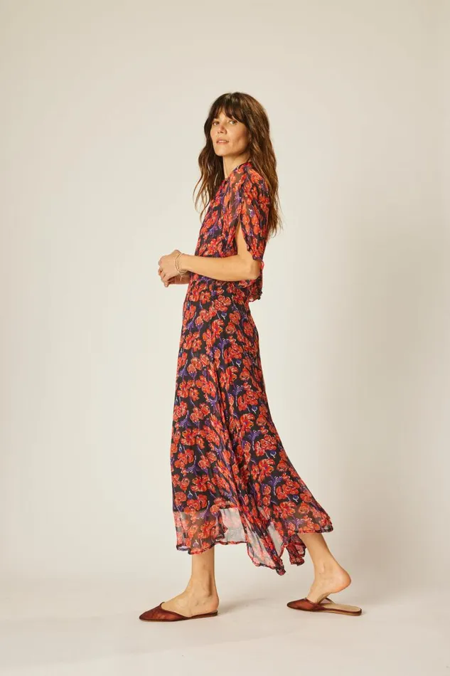 Natalie Martin TIFFANY DRESS Chiffon Watercolor Onyx Shop Dresses