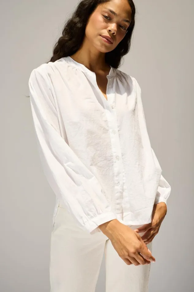 Natalie Martin TOLAN SHIRT White Flat Cotton Shop Tops