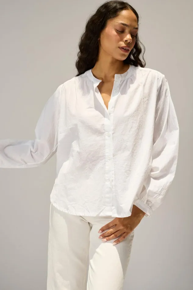 Natalie Martin TOLAN SHIRT White Flat Cotton Shop Tops