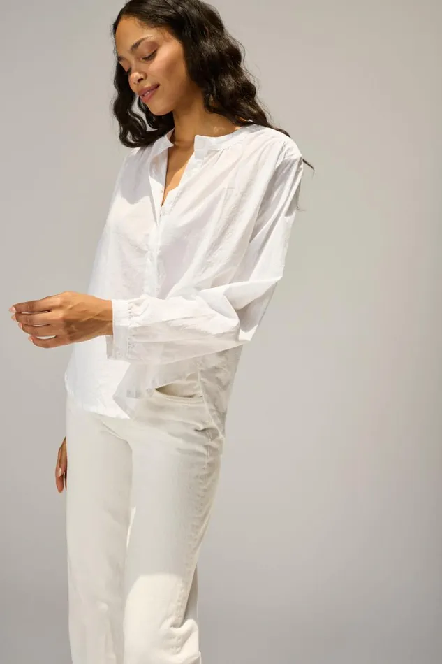 Natalie Martin TOLAN SHIRT White Flat Cotton Shop Tops