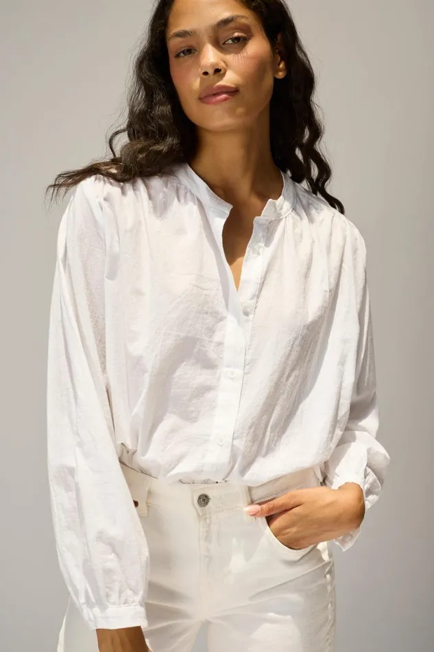 Natalie Martin TOLAN SHIRT White Flat Cotton Shop Tops