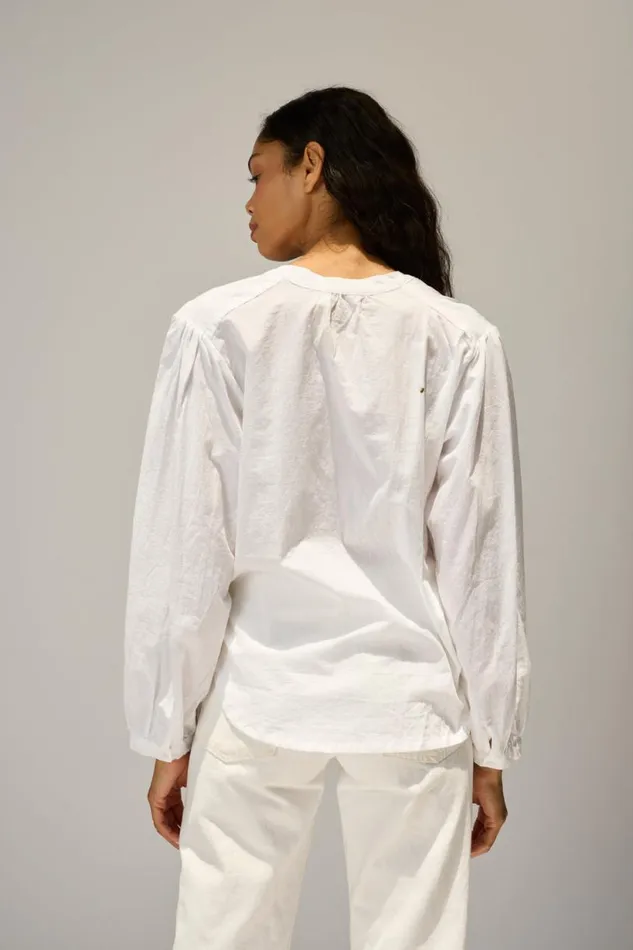 Natalie Martin TOLAN SHIRT White Flat Cotton Shop Tops