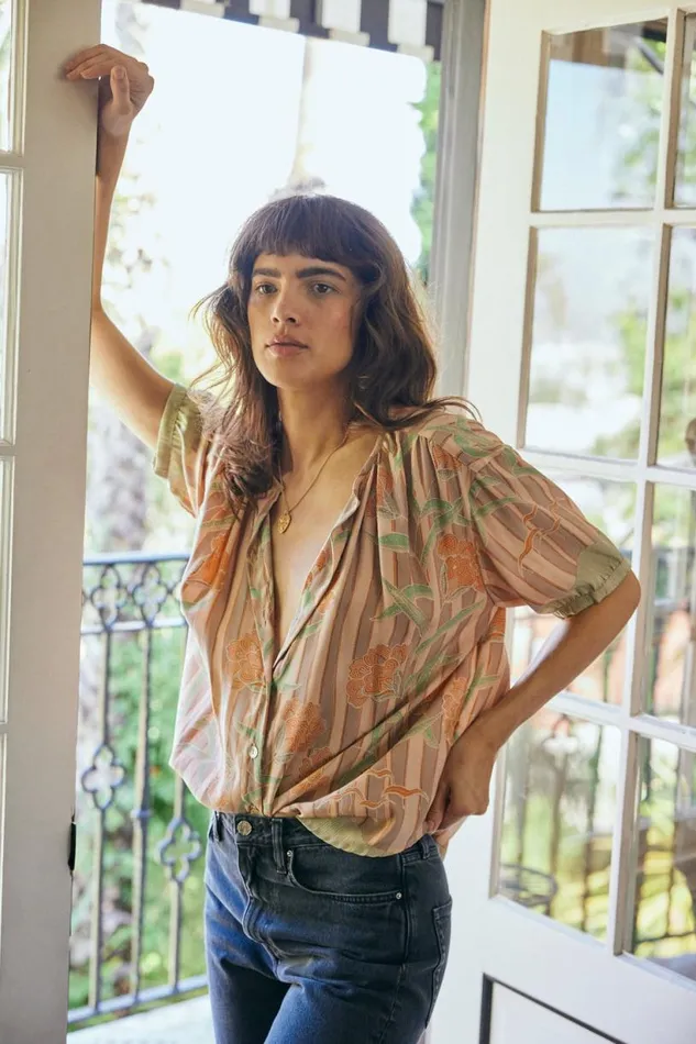 Natalie Martin VIOLET TOP Chamomile Apricot Shop Tops