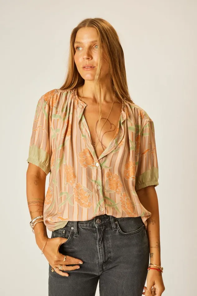 Natalie Martin VIOLET TOP Chamomile Apricot Shop Tops