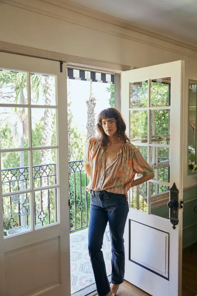Natalie Martin VIOLET TOP Chamomile Apricot Shop Tops