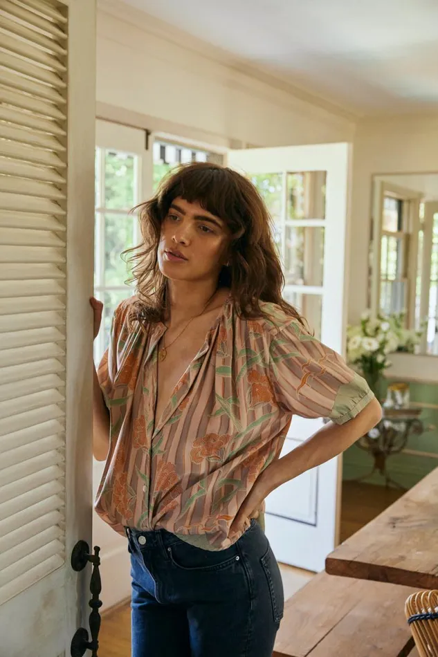 Natalie Martin VIOLET TOP Chamomile Apricot Shop Tops