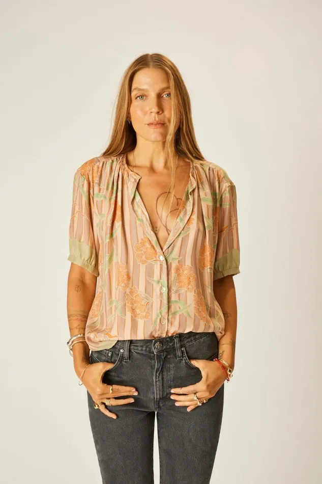 Natalie Martin VIOLET TOP Chamomile Apricot Shop Tops