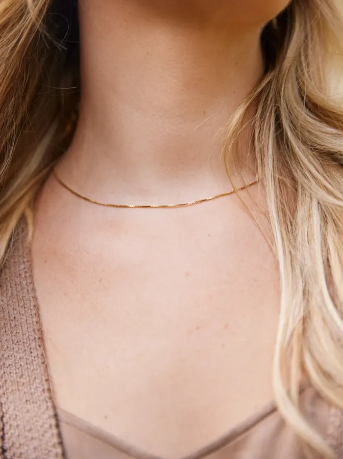 Necklaces Women Able Box Chain Necklace Gold Vermeil