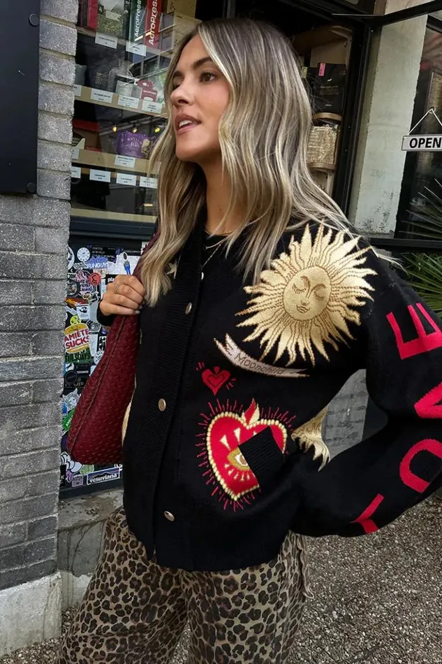 Never Fully Dressed Black Mystical Cardigan Women Knitwear