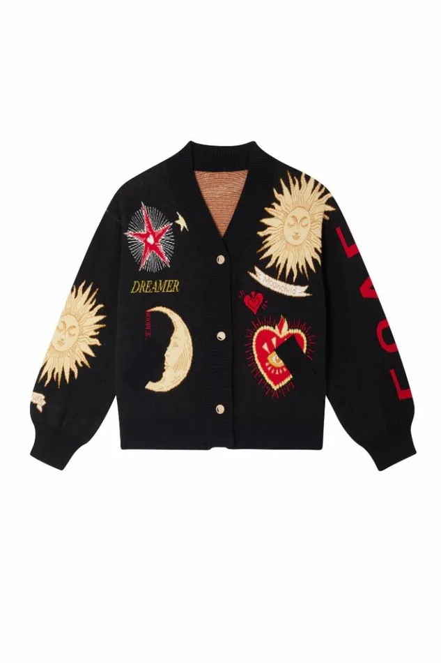 Never Fully Dressed Black Mystical Cardigan Women Knitwear