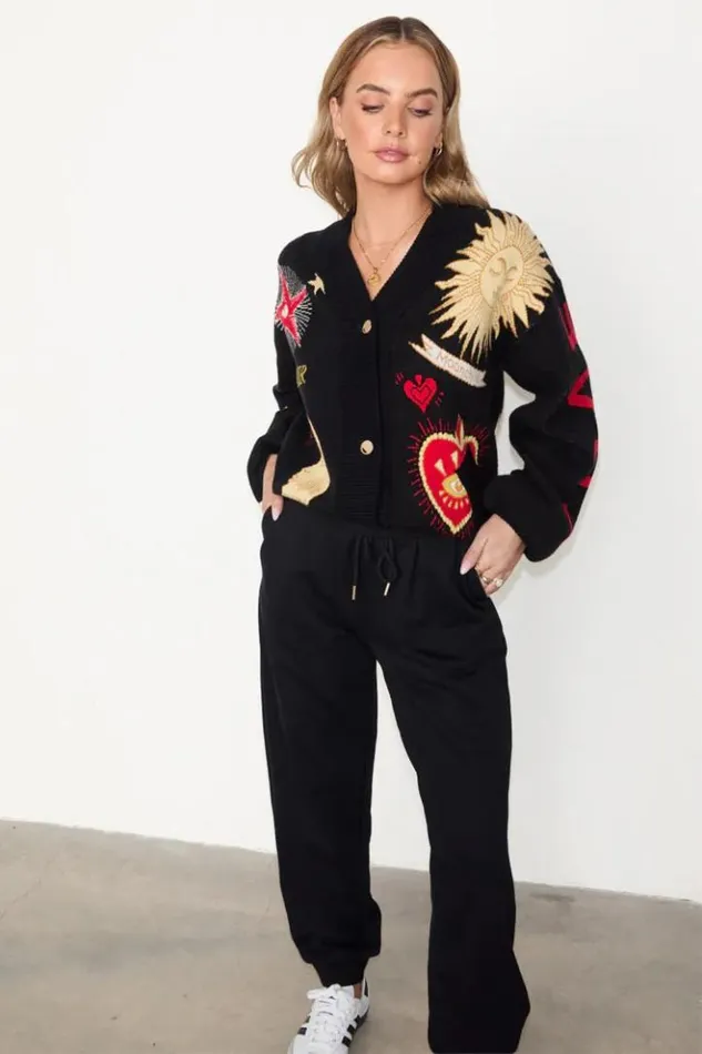 Never Fully Dressed Black Mystical Cardigan Women Knitwear