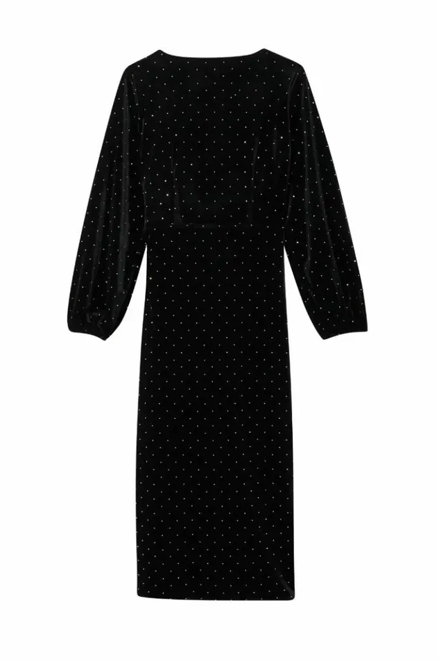 Never Fully Dressed Black Velvet Midi Vienna Dress Petite Women Petite