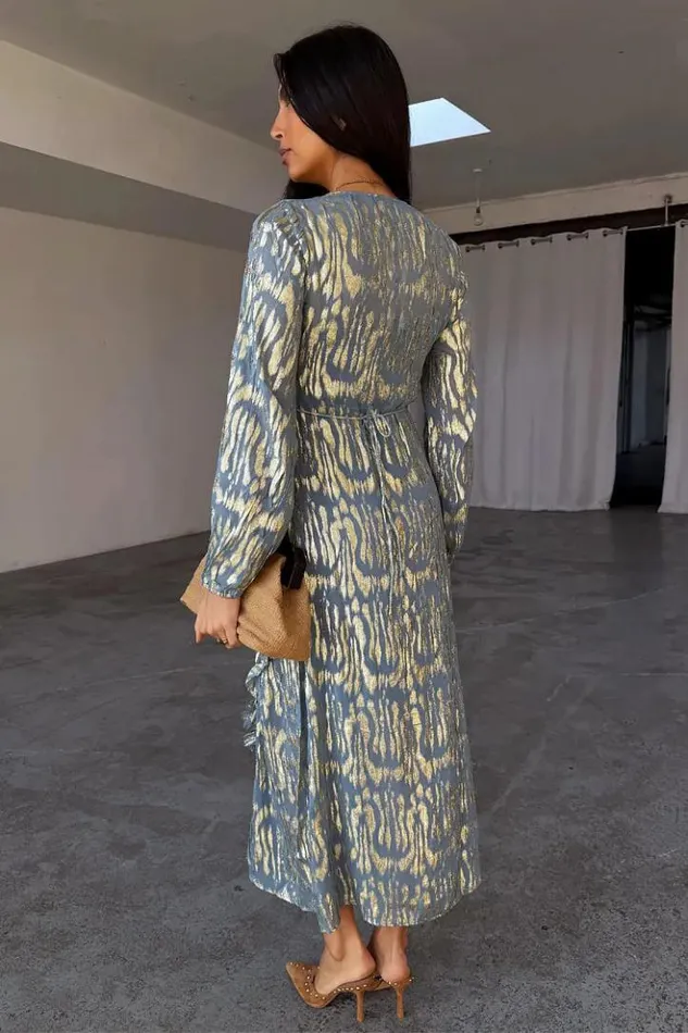 Never Fully Dressed Blue Lottie Wrap Dress Petite Women Petite