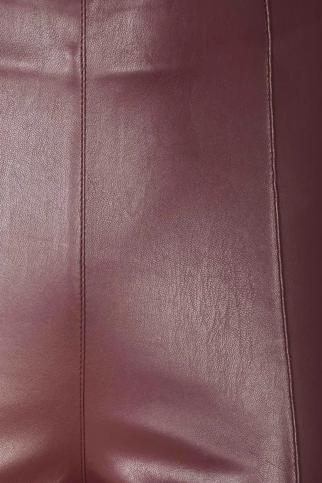 Never Fully Dressed Bordeaux Vegan Leather Trouser Women Vegan Leather