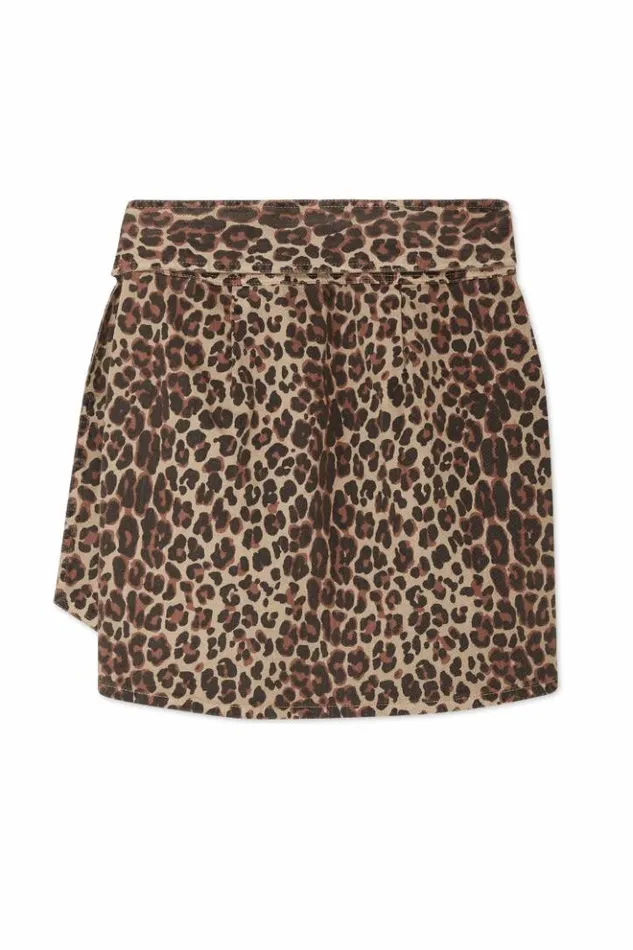 Never Fully Dressed Leopard Lucia Mini Denim Jaspre Skirt Women Skirts
