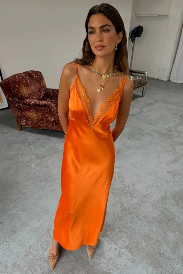 Never Fully Dressed Orange Lily Dress Petite Women Petite