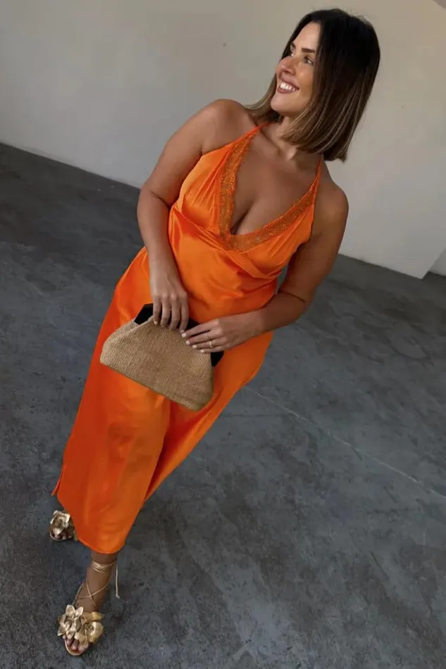 Never Fully Dressed Orange Lily Dress Petite Women Petite