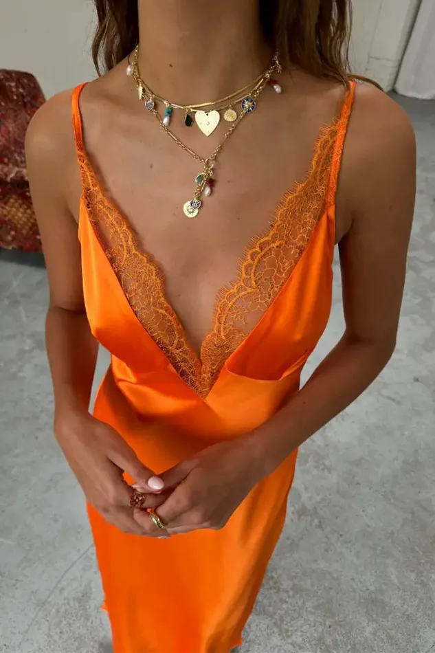 Never Fully Dressed Orange Lily Dress Petite Women Petite