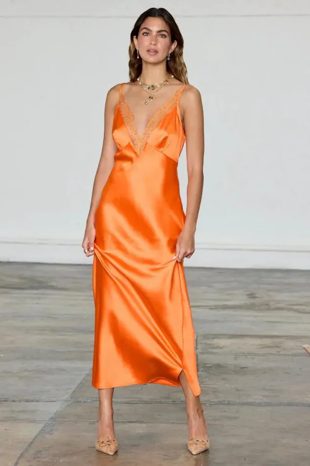 Never Fully Dressed Orange Lily Dress Petite Women Petite