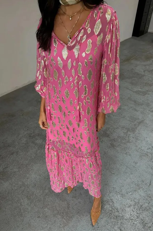 Never Fully Dressed Pink Jacquard Harmony Dress Women Newness
