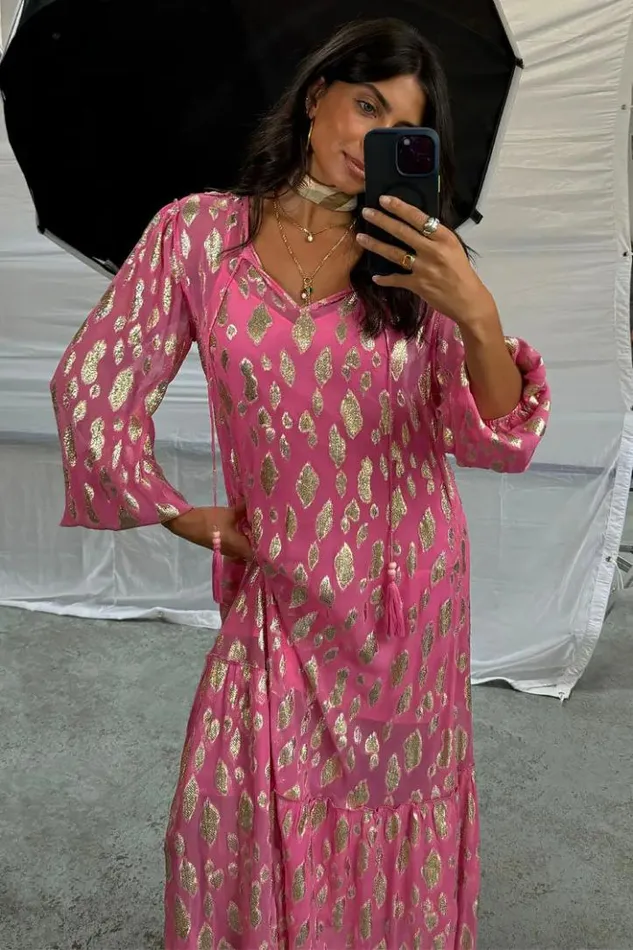 Never Fully Dressed Pink Jacquard Harmony Dress Women Newness