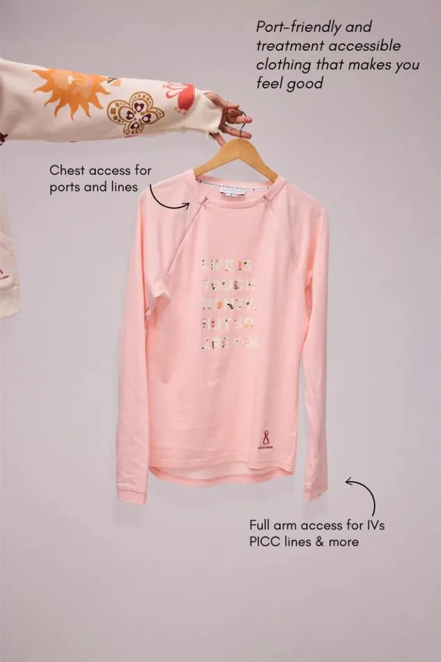Never Fully Dressed Pink Life Is Tough Long Sleeve Accessible TShirt Women Tops and TShirts