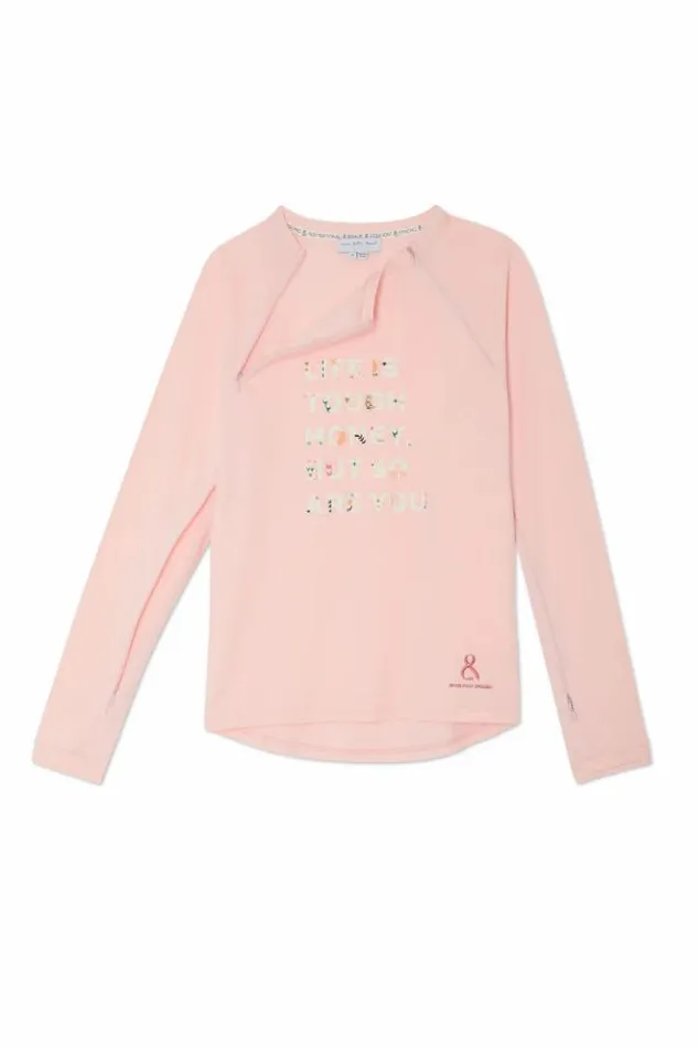 Never Fully Dressed Pink Life Is Tough Long Sleeve Accessible TShirt Women Tops and TShirts