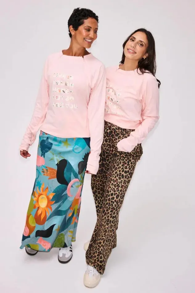 Never Fully Dressed Pink Life Is Tough Long Sleeve Accessible TShirt Women Tops and TShirts
