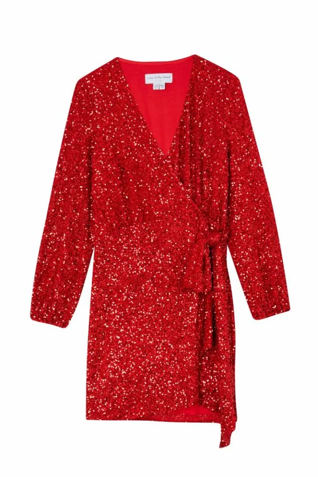 Never Fully Dressed Red Sequin Mini Vienna Dress Petite Women Petite