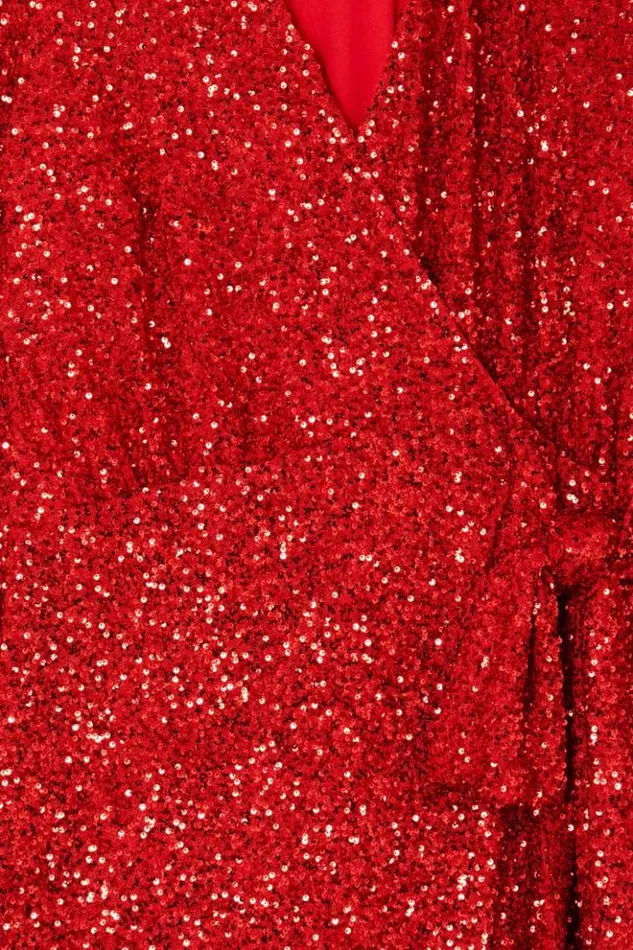 Never Fully Dressed Red Sequin Mini Vienna Dress Petite Women Petite