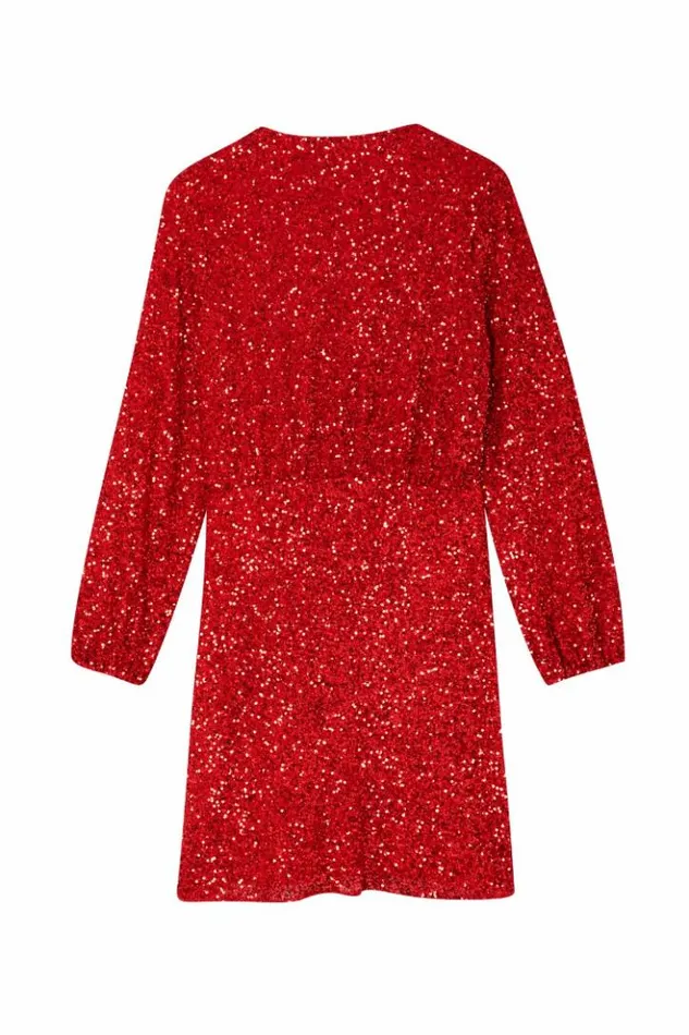 Never Fully Dressed Red Sequin Mini Vienna Dress Petite Women Petite