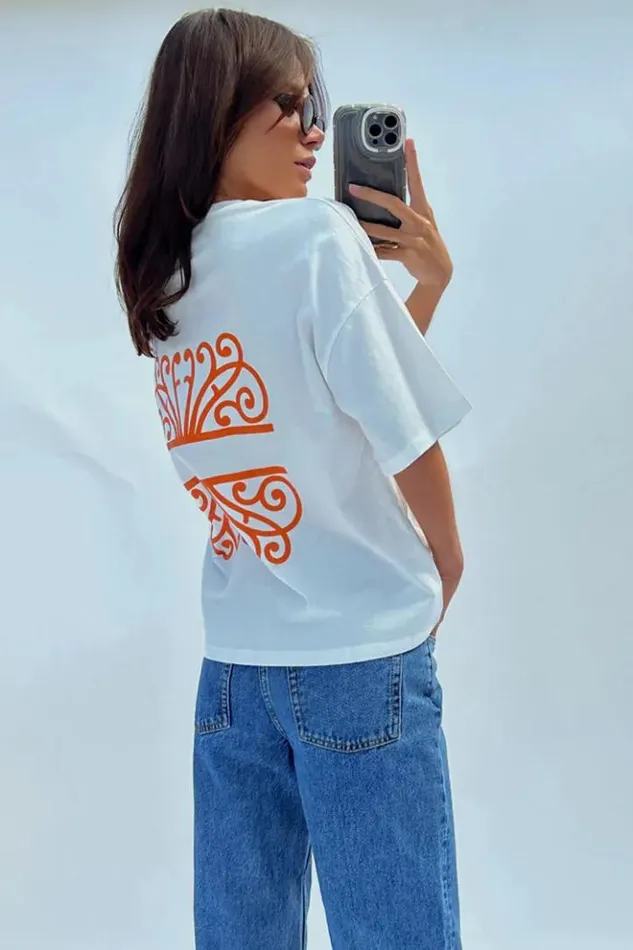 Never Fully Dressed White Logo Tshirt Women Tops and TShirts