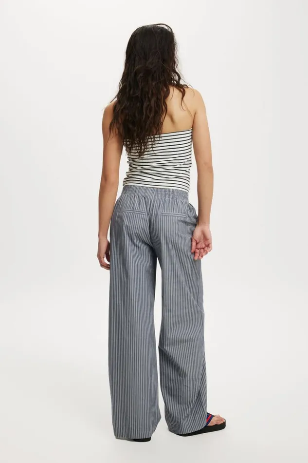 Noah Pant Kylie Stripe Blue Slate Women Cotton On Pants
