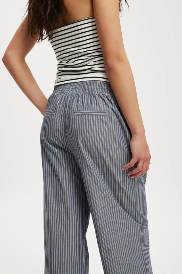 Noah Pant Kylie Stripe Blue Slate Women Cotton On Pants