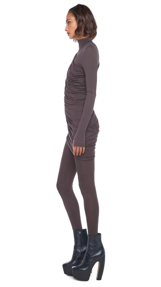 Norma Kamali Bottoms LEGGING W FOOTIE WO WAISTBAND Chocolate 8211 Clothing