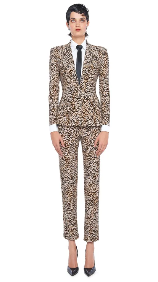 Norma Kamali Bottoms PENCIL PANT Bb Leopard 8211 Clothing